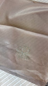 Taupe Shade Tissue Linen Saree with Embroidery - 4J12