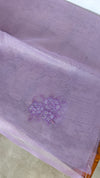 Lavender Tissue Linen Saree with Embroidery - 4J12