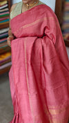 Blush Pink Zari Woven Raw Silk Saree - SRW6 - 11
