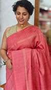 Blush Pink Zari Woven Raw Silk Saree - SRW6 - 11