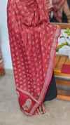 Black and Red Printed Cotton Suit