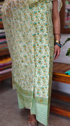 Pastel Green Block Printed Chanderi Suit with Kota Doria Dupatta