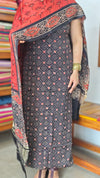 Black and Red Modal Silk Suit - MOD201