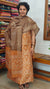 Mustard and Brown Batik Printed Slub Cotton Suit - E