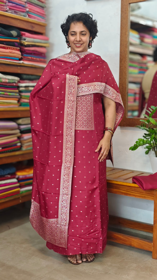 Maroon Banarasi Suit