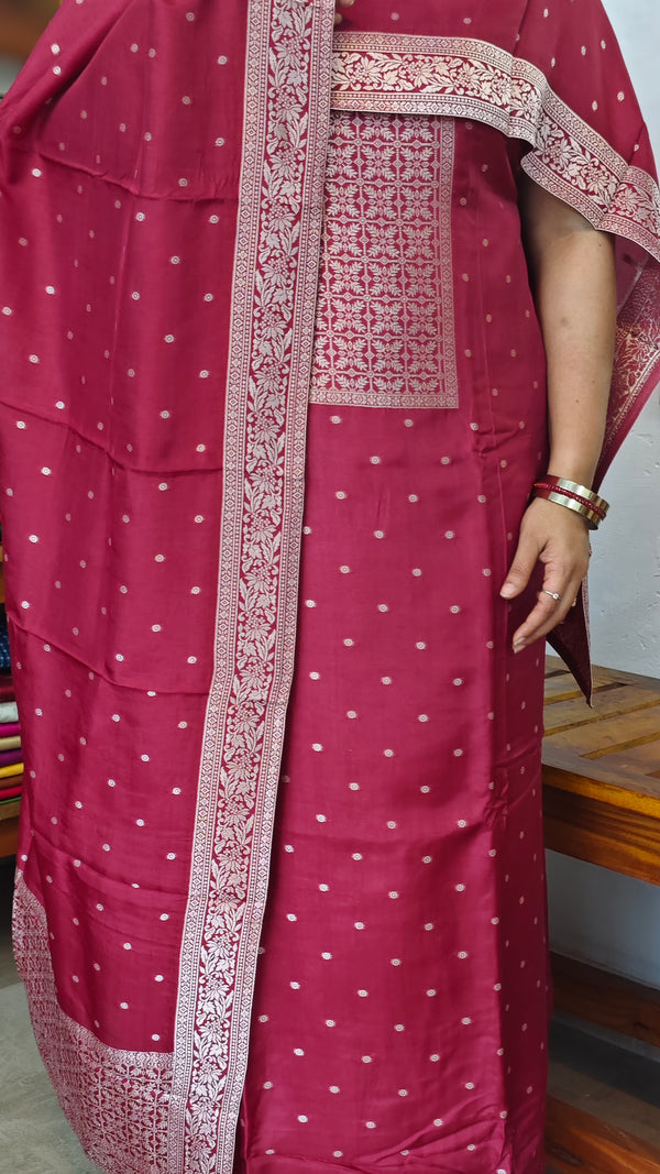 Maroon Banarasi Suit