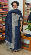 Navy Blue Banarasi Suit