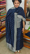 Navy Blue Banarasi Suit