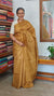 Mustard Lined Noil Tussar Silk Saree - 174D