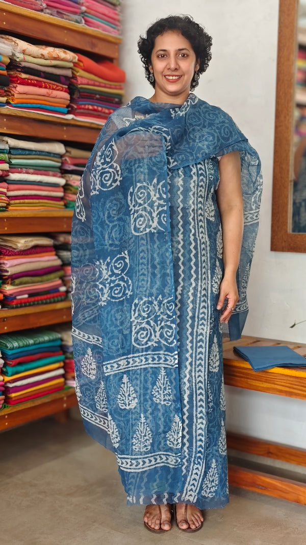 Indigo Kota Doria Suit - GD331 - IN1