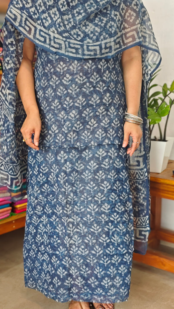 Indigo Kota Doria Suit - GD331 - IN2