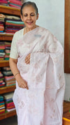 Pastel Pink Embroidered Kota Saree - RN233