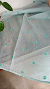 Light Blue Embroidered Kota Saree - RN233