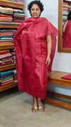 Reddish Pink Tussar Silk Suit