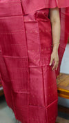 Reddish Pink Tussar Silk Suit