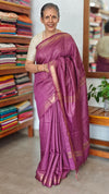 Magenta Mini Checks Semi Silk Saree - BGR8