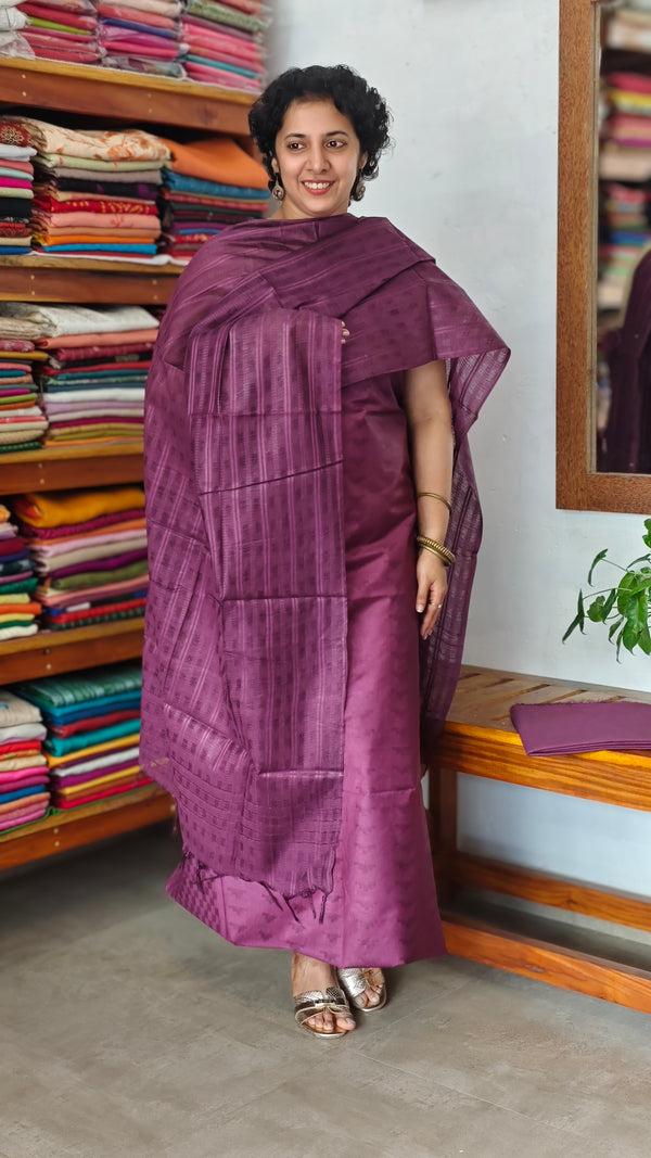 Orchid Purple Semi Tussar Silk Suit - EAY6