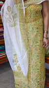 Green and off white Kota Doria Suit - GD331