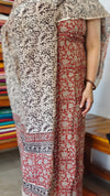 Brick Red and Cream Mal Chanderi Suit
