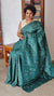 Emerald Green Embroidered Tussar Silk Saree - ADX28