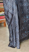 Black Embroidered Tussar Silk Saree - ADR28