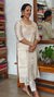 Cream gold Tissue Kurti
