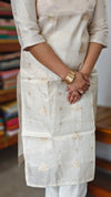 Cream gold Tissue Kurti