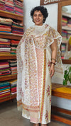 Mustard and Pink Cotton Suit with Kota Doria Dupatta - CNA8