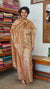 Golden Beige Tussar Silk Suit with Cross Stitch Embroidery - 9410