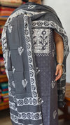 Grey Batik Printed Cotton Suit