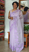 Lavender Net Kota Saree with Applique Work - EP25