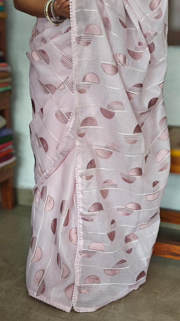 Lilac kota Sareewith Embroidery - 425NJ