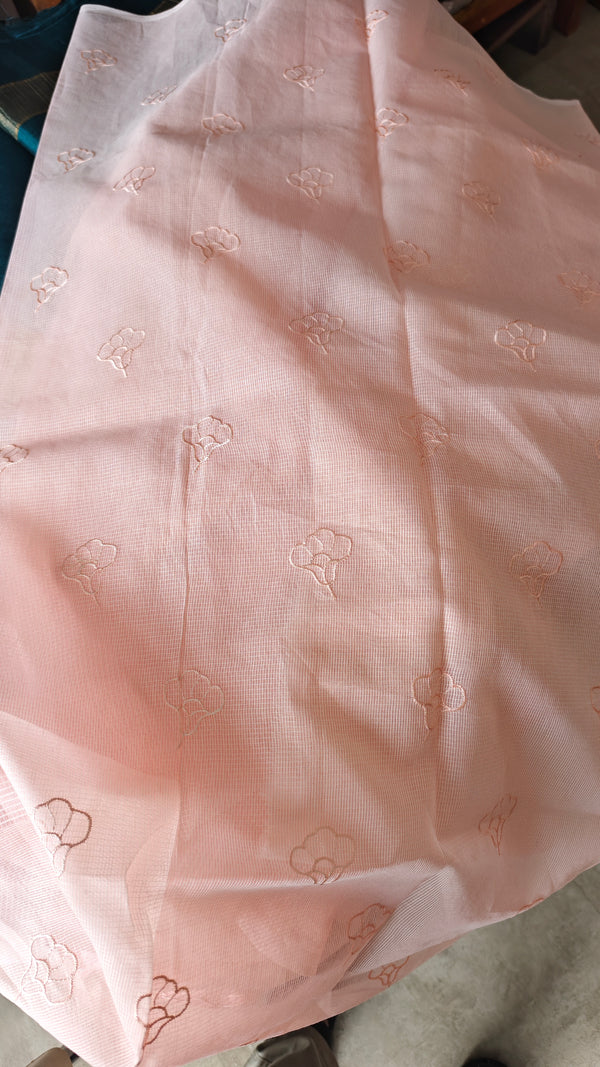 Peach Net Kota Saree with Applique Work - EP25
