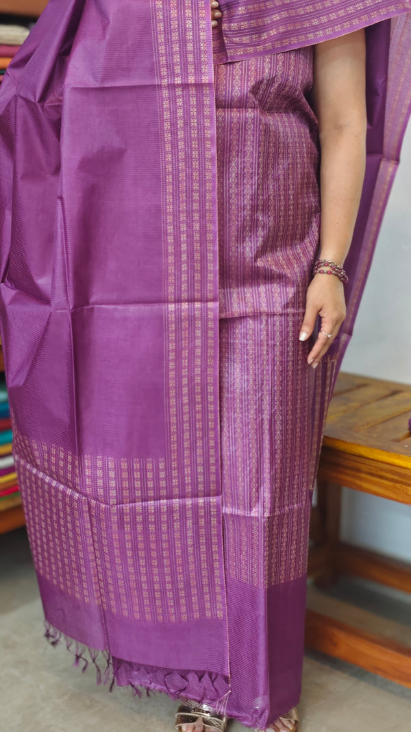 Orchid Purple Noel Tussar Silk Suit - MNT4