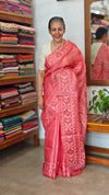 Light peach tussar jamdani saree - ZE38