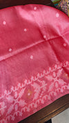 Light peach tussar jamdani saree - ZE38