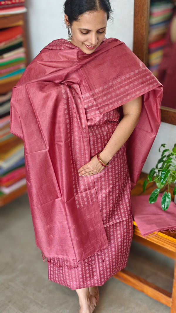 Onion Pink Noel Tussar Silk Suit - MNT4