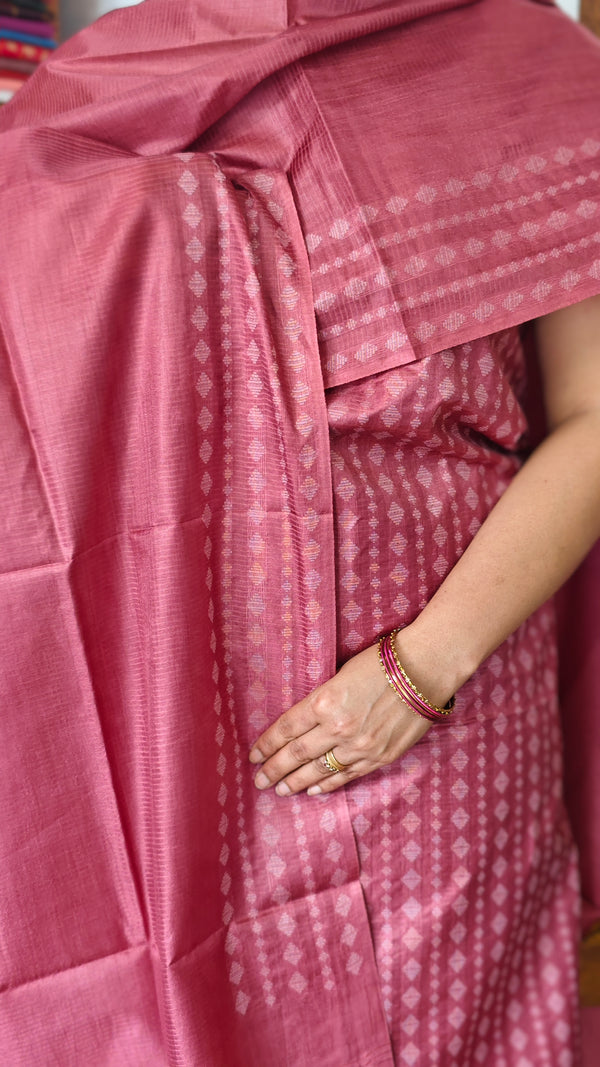 Onion Pink Noel Tussar Silk Suit - MNT4