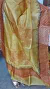 Mustard Printed Tussar Silk Suit - PTS25