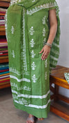 Green Batik Printed Cotton Suit - 1