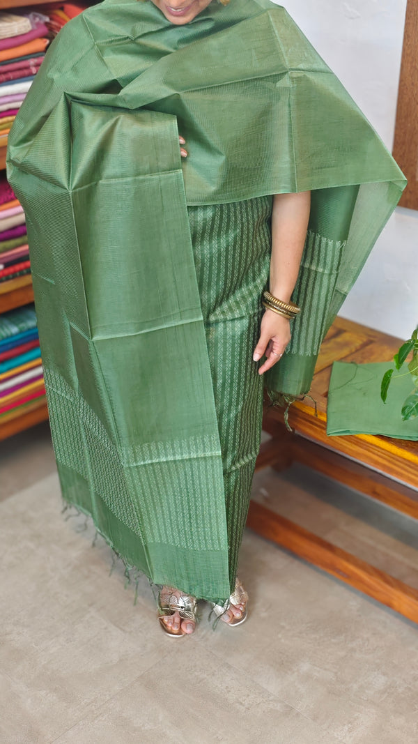 Green Noel Tussar Silk Suit - MNT4 - 2
