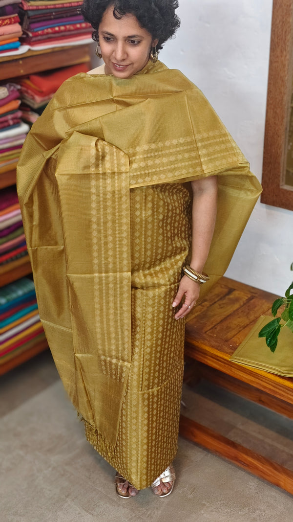 Mustard Green Noel Tussar Silk Suit - MNT4