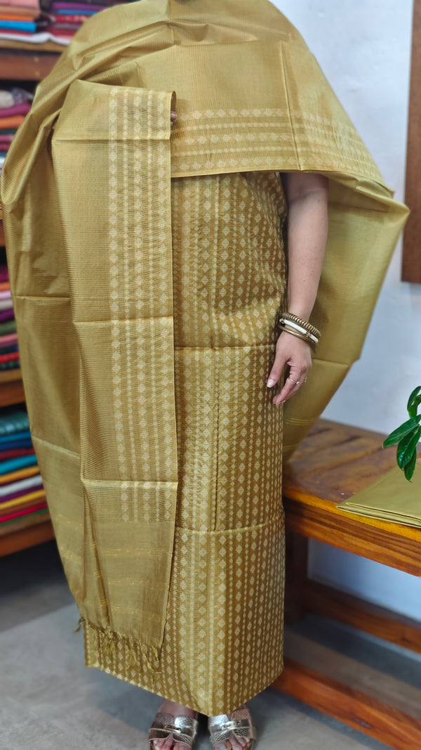 Mustard Green Noel Tussar Silk Suit - MNT4