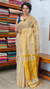 Dull Golden Tissue Saree - 7V26