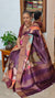 Wine Shade Floral Printed Tussar Silk saree