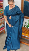 Classic Blue Semi Tussar Silk Saree - TF51 - 2