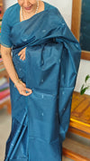 Classic Blue Semi Tussar Silk Saree - TF51 - 2