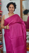 Magenta Semi Tussar Silk Saree - TF51