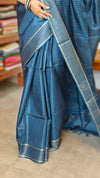 Classic Blue Semi Tussar Silk Saree - TF51 - 3