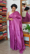 Orchid Purple Semi Tussar Silk Saree - TF51